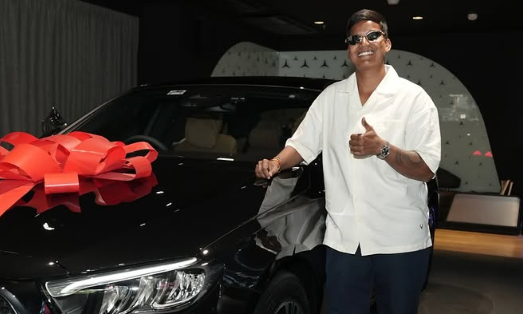 Deepti Sharma with Mercedes